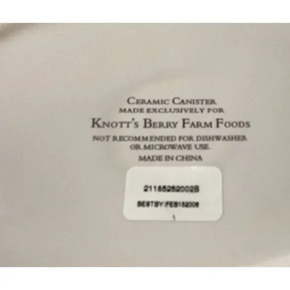 Knott’s Berry Farm Ceramic Airtight Canister NWOT - Picture 5 of 5